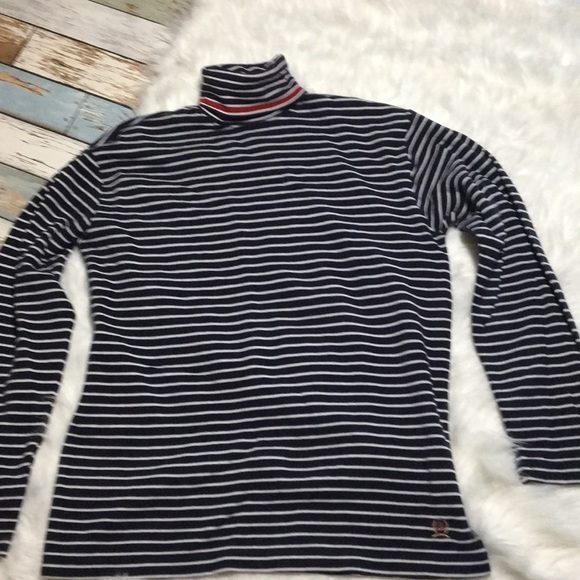mens red and white striped turtleneck